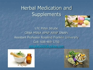 Herbal Medication and Supplements