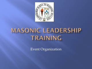 Masonic Leadership Training