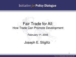 Fair  Trade  for All: How  Trade  Can Promote Development