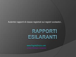 RAPPORTI ESILARANTI