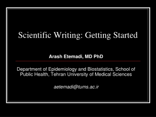 Scientific Writing: Getting Started