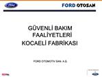 G VENLI BAKIM FAALIYETLERI KOCAELI FABRIKASI