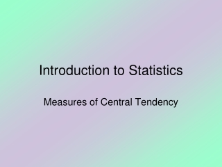 Introduction to Statistics