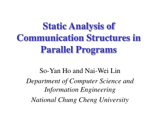 Static Analysis of Communication Structures in Parallel Programs