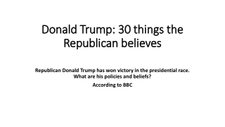 Donald Trump: 30 things the Republican believes