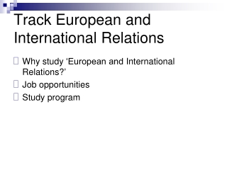 Track European and International Relations