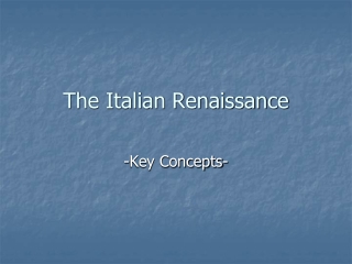 The Italian Renaissance