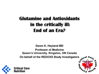 Glutamine and Antioxidants  in the critically ill:  End of an Era?