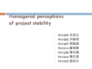 M anagerial perceptions  of project stability