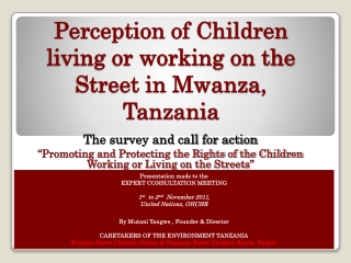 Perception of Children living or working on the Street in  Mwanza , Tanzania