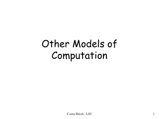 Other Models of Computation