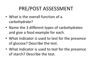 PRE/POST ASSESSMENT