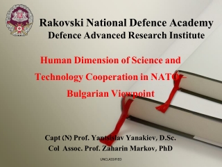 Rakovski National Defence Academy Defence Advanced Research  Institute
