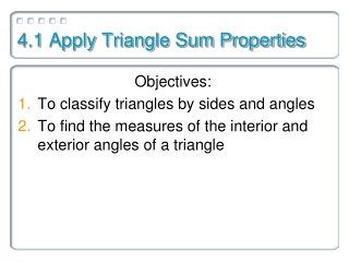 4.1 Apply Triangle Sum Properties