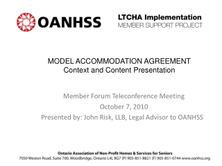 MODEL ACCOMMODATION AGREEMENT Context and Content Presentation