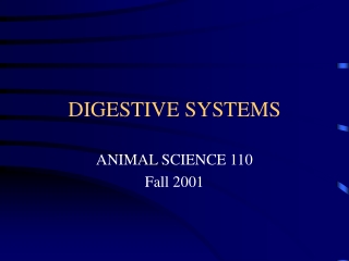 DIGESTIVE SYSTEMS