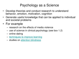 Psychology as a Science