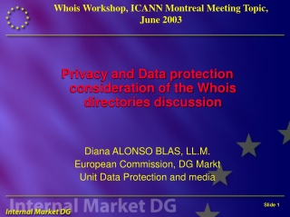 Whois Worksho p, ICANN Montreal Meeting Topic,  June 200 3