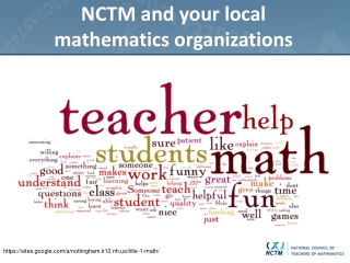 NCTM and your local mathematics organizations