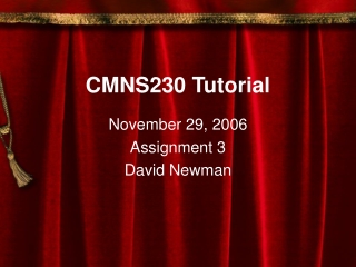 CMNS230 Tutorial