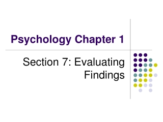 Psychology Chapter 1