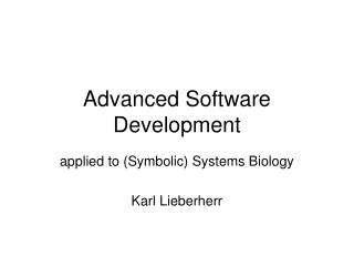 Advanced Software Development