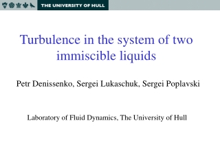 Turbulence in the system of two immiscible liquids