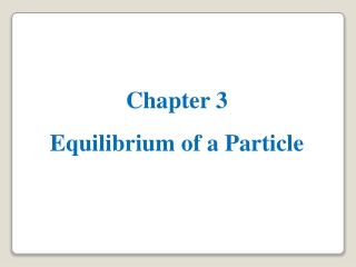 Chapter 3  Equilibrium of a Particle