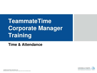 TeammateTime Corporate Manager Training