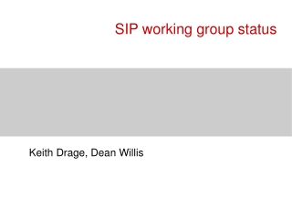 SIP working group status