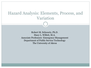 Hazard Analysis: Elements, Process, and Variation