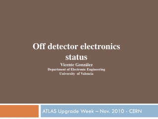 ATLAS Upgrade Week – Nov. 2010 - CERN