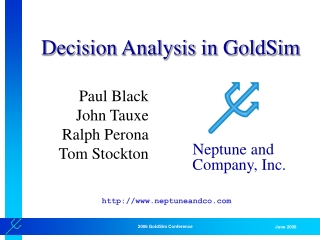 Decision Analysis in GoldSim