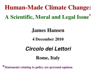 Human-Made Climate Change: