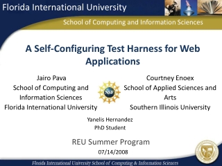 A Self-Configuring Test Harness for Web Applications