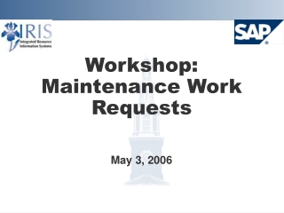 Workshop: Maintenance Work Requests