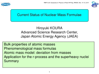 Current Status of Nuclear Mass Formulae