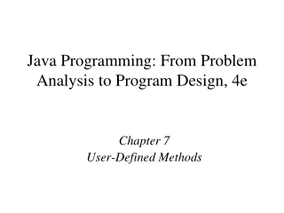 Java Programming: From Problem Analysis to Program Design, 4e