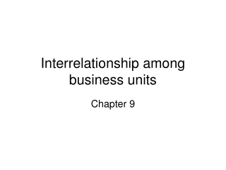 Interrelationship among business units