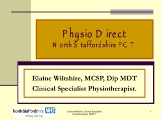 Physio Direct  North Staffordshire PCT