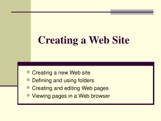 Creating a Web Site