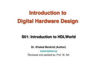 S01: Introduction to HDLWorld