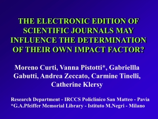 Research Department - IRCCS Policlinico San Matteo - Pavia