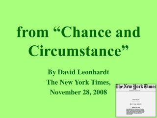 from “Chance and Circumstance”