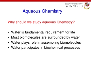 Aqueous Chemistry