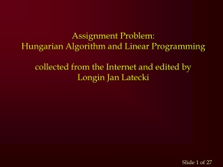 Introduction to Assignment Problem