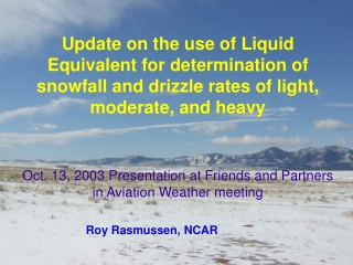 Roy Rasmussen, NCAR