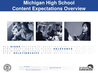 Michigan High School  Content Expectations Overview