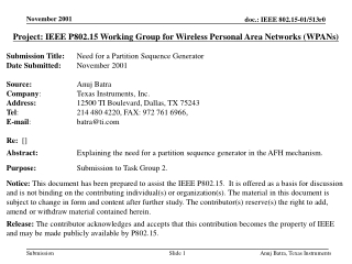 Project: IEEE P802.15 Working Group for Wireless Personal Area Networks (WPANs)