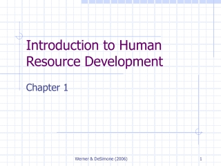 Introduction to Human Resource Development